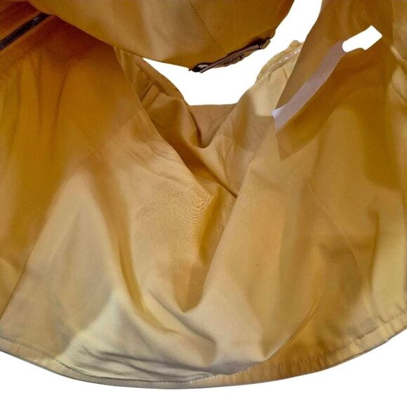 Love, Bonito Women's Yellow Cotton/Spandex Ruffled Neckline & Sleeve Corset Top - Picture 4 of 9